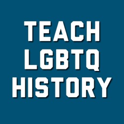 genderqueerpositivity: (Image description: a blue square with the words “Teach LGBTQ history” and a red square with the words “Teach Queer History”.)