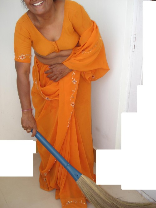 iloveindianwomen:  Desi Maid in Yellow Saree Loves to Show Her Cunt. For Full sets go here and here   The last pic is another up-saree pic