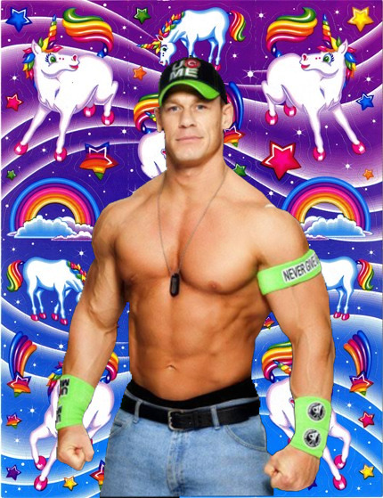 somejane:carslightmode:new aesthetic: wrestlers photoshopped over lisa frank stickersHERE COMES THE 