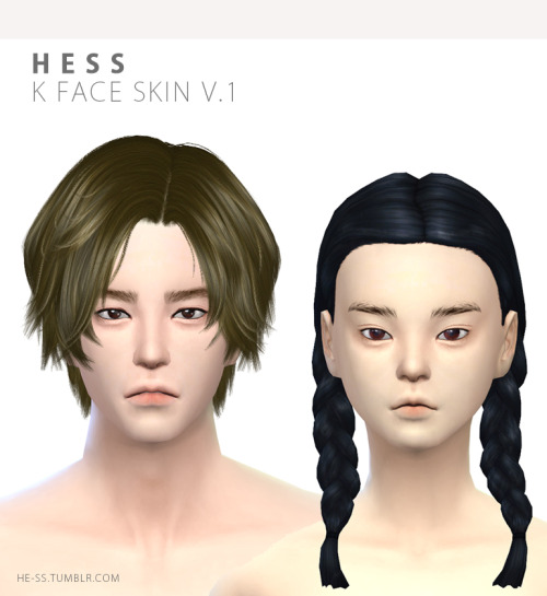 he-ss: he-ss:K face skin v.1  - Update 2017.01.17 - Unisex.  2 type (deep & light) single eyel