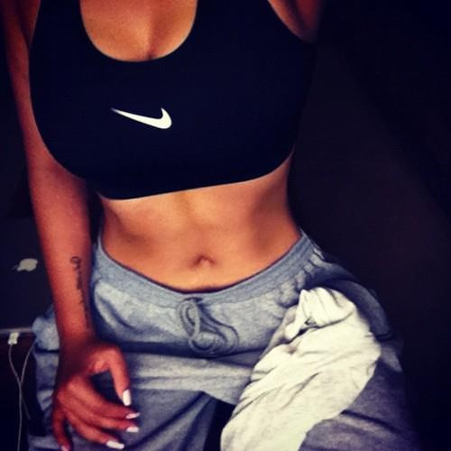 A girl in nike sports bra tumblr