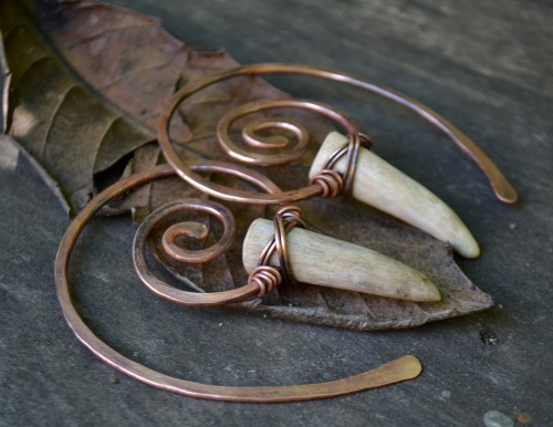 Ethically collected antlers and recycled copper.In my shop, Unicorn Vibration on Etsy