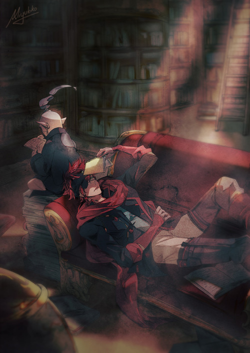 miyukiko:Bookman \o/!Idea from the prompt “Lavi dozing off in a library”