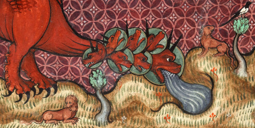 discardingimages: dragon, lions and magpie Apocalypse, Normandy ca. 1320-1330BL, Add 17333, fol. 20v