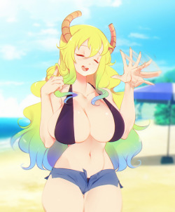 stickysheepart:  Lucoa from dragon maid won the patreon poll!  There’s an nsfw edit on my patreon as well~ [Patreon] [Twitter]  ;9