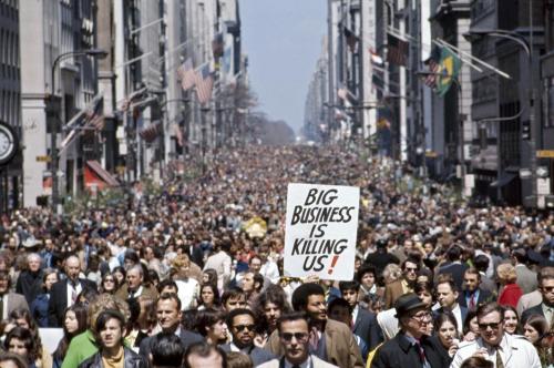 humanoidhistory:  The first Earth Day in New York, April 22, 1970, photo by Dennis Stock, Magnum.