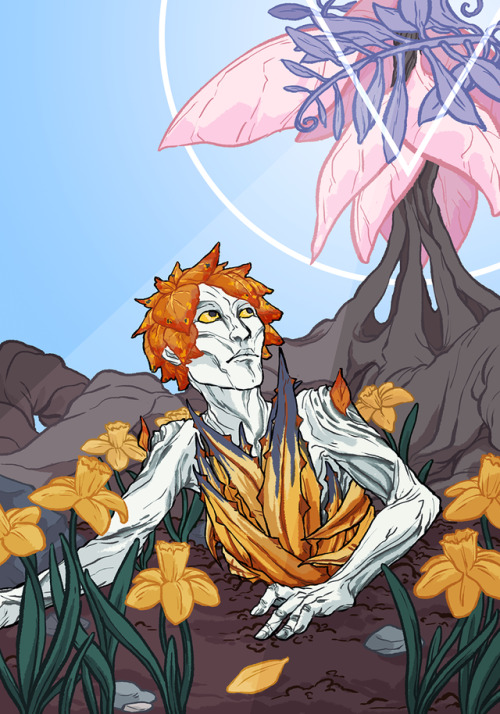 Judgementtarot card commission for my friend Flamewrought, her sylvari Sceoch.