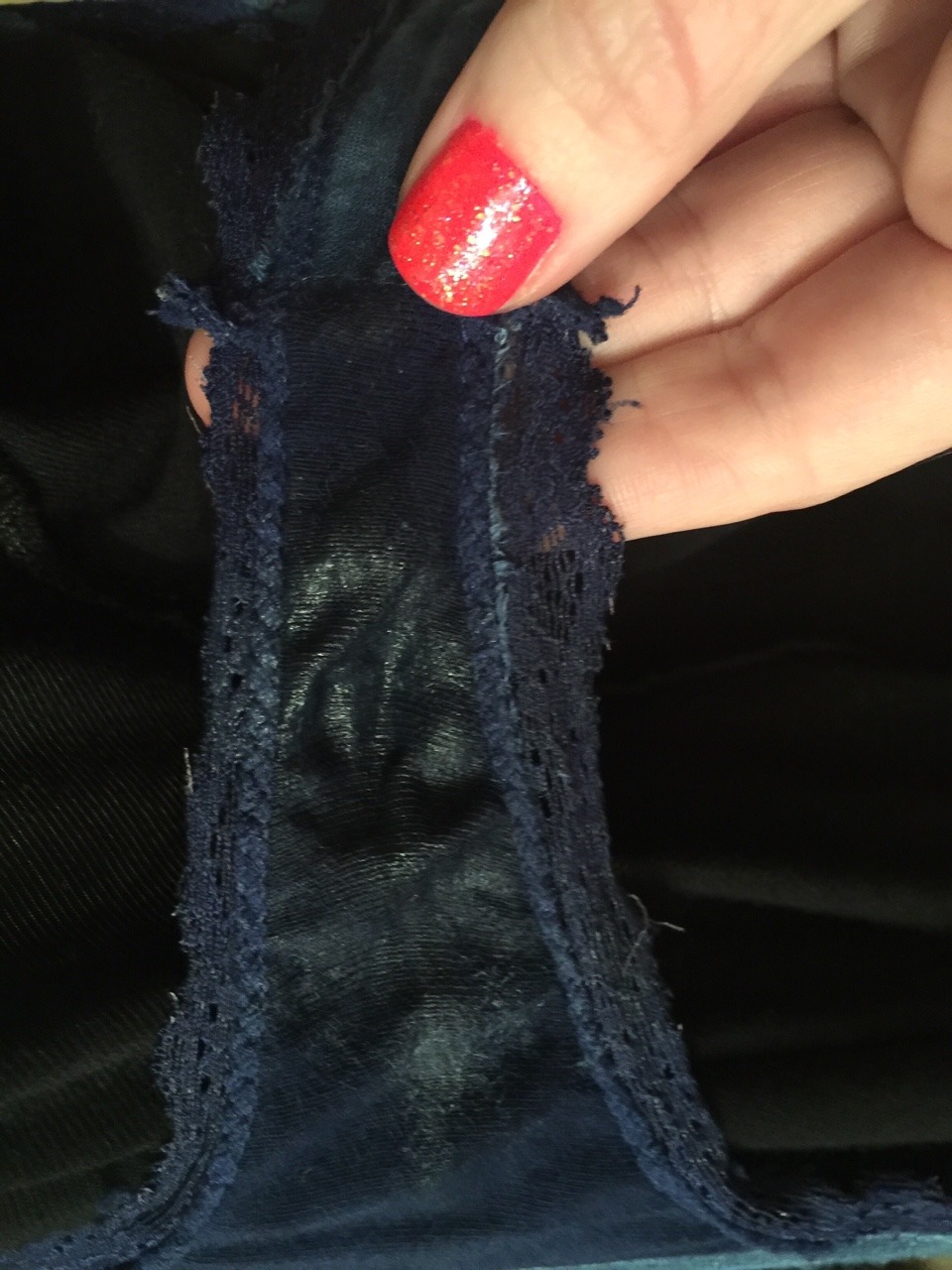 jigglybeanphalange:  Yesterday’s wetness made creamy spots in my panties! 