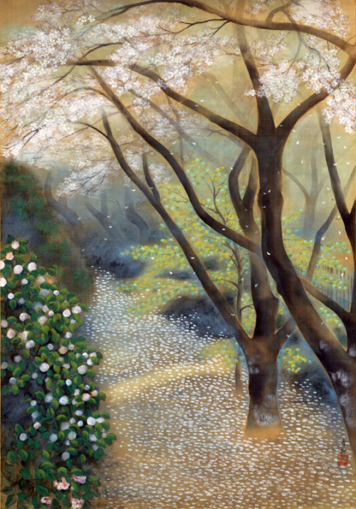poboh:春庭 / Spring Garden, Omoda Seiju / 小茂田青樹. Japanese （1891 - 1933） Yamatane Museum