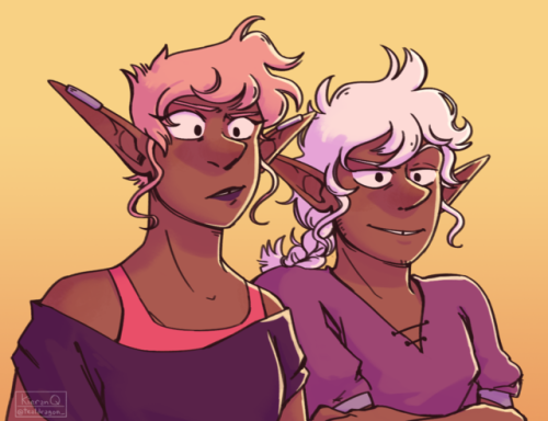 kieranquigley: im late to drawing the twins but! [image description: a drawing of Lup and Taako from