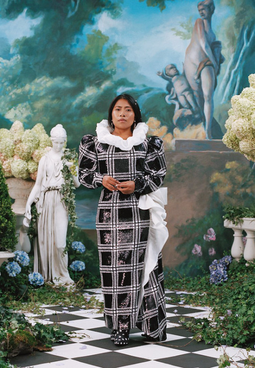 taronegertonn:  YALITZA APARICIOPhotographed by Daria Kobayashi Ritch for Rodarte Spring 2020