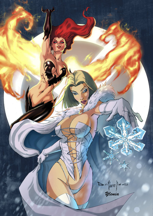 kamisamafr:  Jean Grey & Emma frost by Pasquale Qualano 