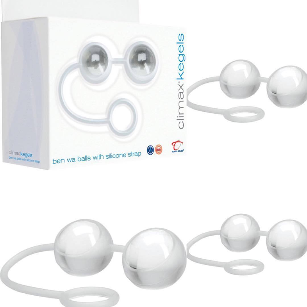 Solid glass ben wa balls with ultra hygienic silicone strap Silicone strap makes