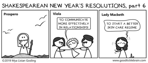 goodticklebrain: HAPPY NEW YEAR! Let’s check in with some of our favorite Shakespearean charac