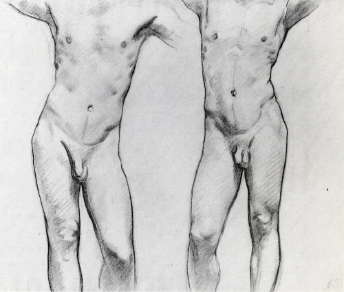 artist-sargent: Torsos of two male nudes,