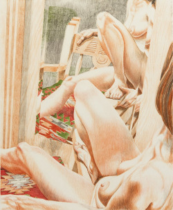 art-mirrors-art:Philip Pearlstein - Fiesta Nude (1984)