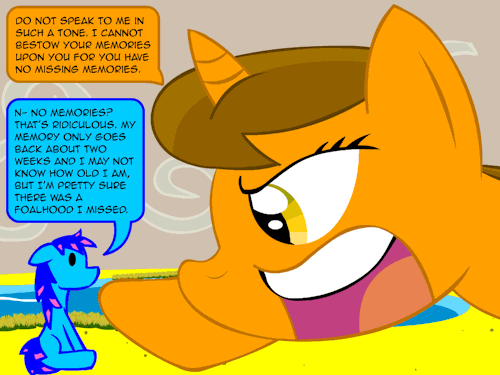 helpabluehorse:  How’s that for moving the plot?  Meeps!
