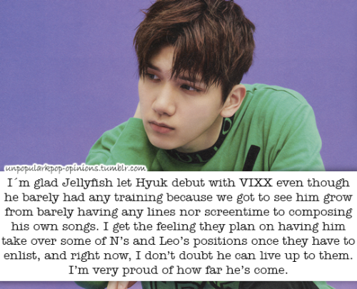 unpopularkpop-opinions:I´m glad Jellyfish let Hyuk debut with VIXX even though he barely had a