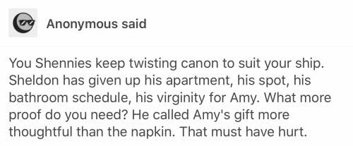 thequeenofshebasays:See the crap I have to put up with? I don’t get it? You’re ship is “canon” why a