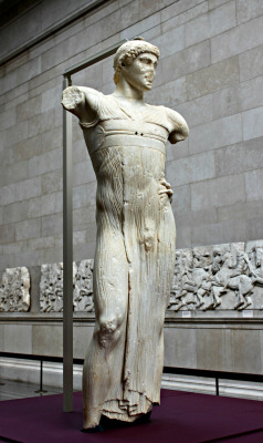 hadrian6:    The Motya Charioteer. Greek. about 460 450 BC found in 1979 on the Sicilian island of Motya. marble.  British Museum.      http://hadrian6.tumblr.com