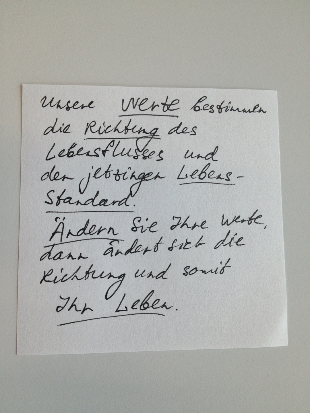 Unsere Werte bestimmen die Richtung des Lebensflusses und den jetzigen Lebensstandard. Ändern Sie Ihre Werte, dann ändert sich die Richtung und somit Ihr Leben. - Alexej Werbizki