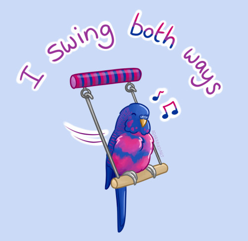 Swinging bi budgie for @oof-ouch-yikes!