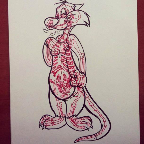 artmonia:  Cartoons Turned Into Anatomy Lesson by French Illustrator Chris Panda 