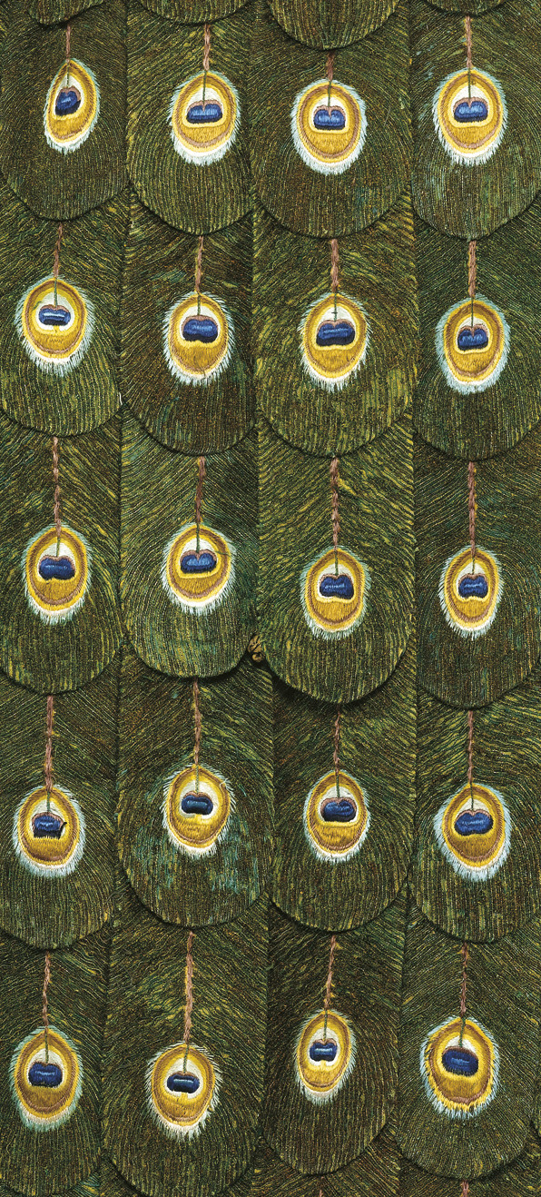 EMBROIDERED ‘PEACOCK FEATHER’ CAPE QING DYNASTY, LATE 19TH CENTURY