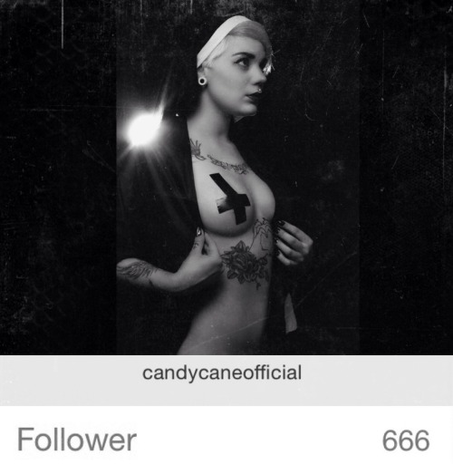 candycaneofficial:  Thank you for 666 :P   <3 :****   http://facebook.com/AlternativeModelCandyCane