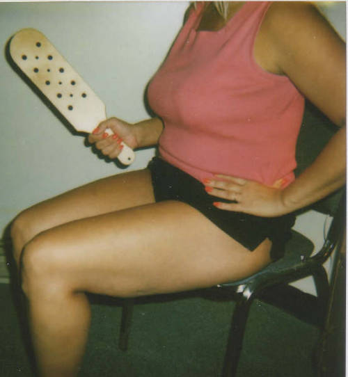 knowldgeseeker:  An attractive lady spanker from a few years back identified as Goldie.  Beautiful c