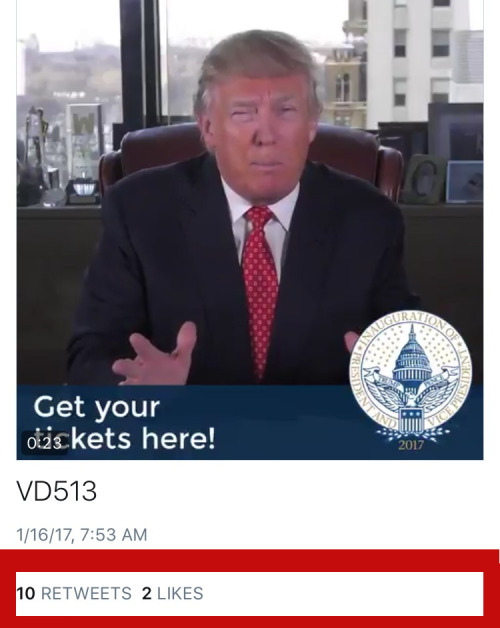 weavemama:TRUMP’S INAUGURATION PROMO TWEET FLOPPED LMAOeven some of the comments have more rt’s&hell