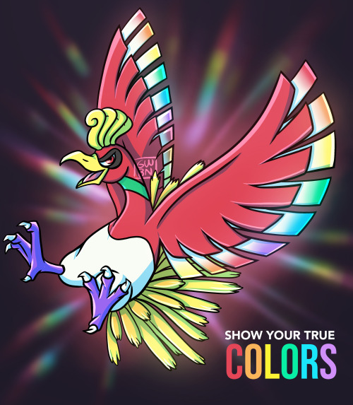 girls-with-boys-names: Happy pride everyone!! Since Ho-Oh is the “Rainbow Pokemon” 