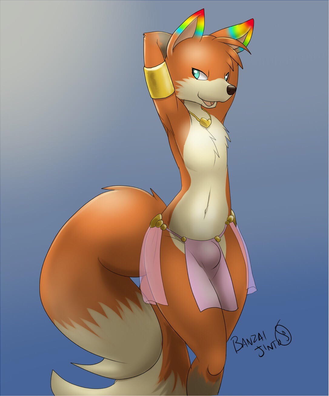 shadowthekitsunereturns:A little art trade with @banzai-jinto. This is my Halloween