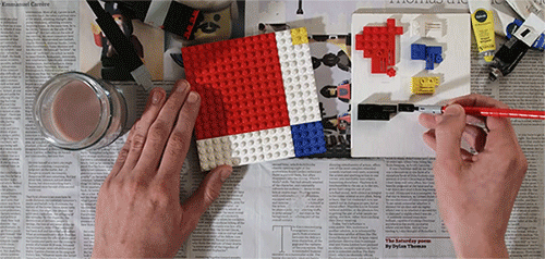 A Piet Mondrian Painted with Stop-Motion Lego by Jon Rolph