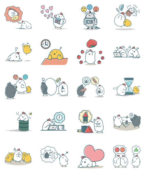 ゆるい動物lineスタンプ とり イラストエッセイのaieku