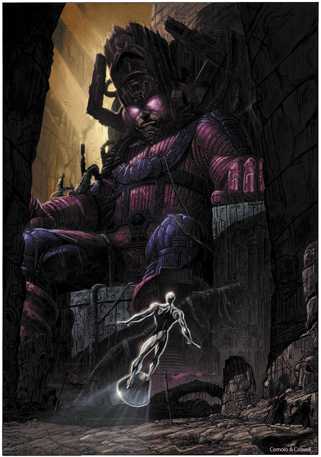 xombiedirge:  Galactus &amp; Silver Surfer by Giorgio Comolo &amp; Jeremy