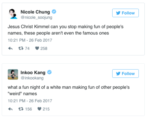 the-movemnt:  People are calling out Jimmy Kimmel for making fun of non-white names at the Oscars follow @the-movemnt 