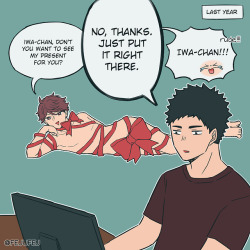 fejufej:    poor oikawa. iwa loves godzilla more than u  happy birthday to my bestest boi 😘😘  