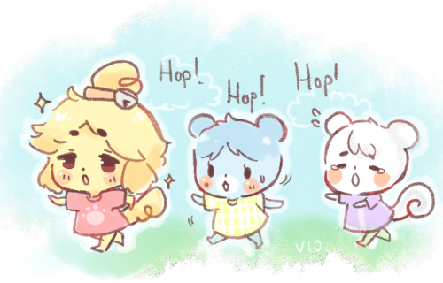 lolisoft:Isabelle, Bluebear and Marshal working out 三┏ ( ˘ω˘ )┛