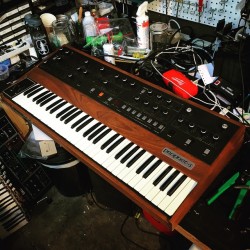 waveformless:  It begins to live! Rev 2 Sequential Circuits Prophet 5 on the bench at Waveformless. My favorite poly synth. #Waveformless #synthshop #synthrepair #synthrestore #sequentialcircuits #prophet5  (at Waveformless)