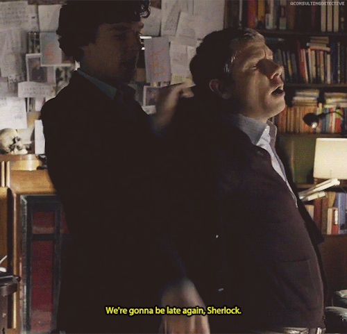 aconsultingdetective: Legit Johnlock Scenes Lestrade can wait another hour, John.