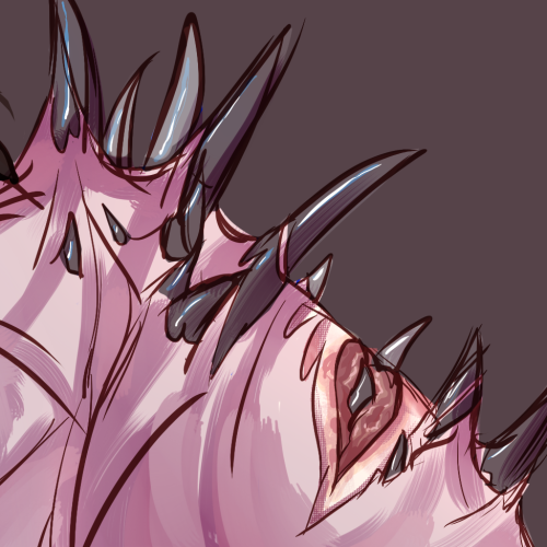 coulsart:  the first time ive actually put real work into a piece in what feels like ages. i spent 2 and a half hours on this, feat. one of my monstersonasgosh it was going to be bloody but i decided against it, this looked better