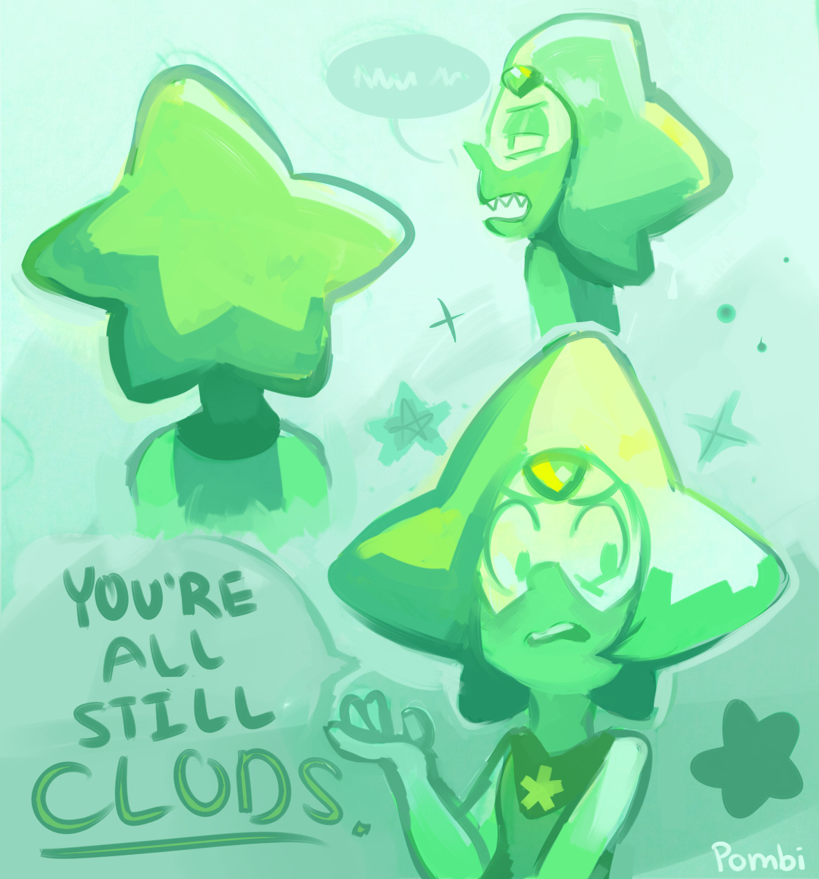 pombitart:  my theory is Peridot will have a hairstyle like this very soon ~★ 