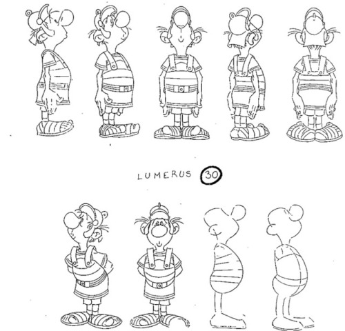 “Actors are animators that can’t draw.” Various model sheets and character designs relating to Aster
