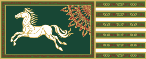 rvexillology:Flag of the Most Serene Republic of Rohan from /r/vexillology Top comment: The Flag of 