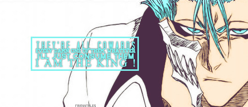  Favorite Bleach Character : Byakuya Kuchiki, Grimmjow, Shirosaki. 