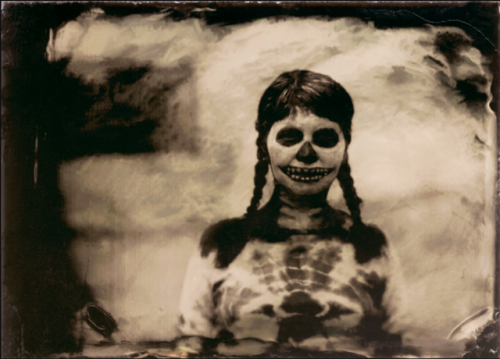Dream Denied, 2002, Self portrait in wet plate collodion process on tin.Elizabeth Delgadillo-Merfeld