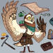 grimmla-arts:Owlin for this month! creature club is making Owlin this month <3 