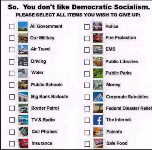 difkevcuriousone:whatareyoureallyafraidof:  “Democratic Socialism” is a Boogeyman Republicans use to