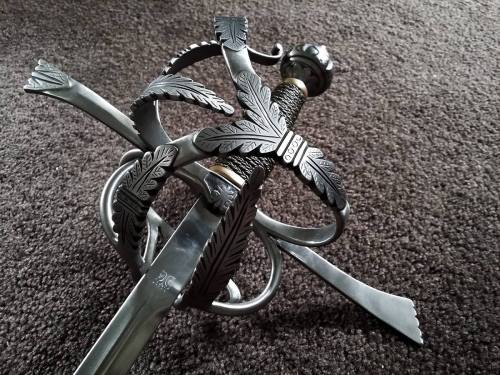 longswordsinlondon:  From http://www.danelliarmouries.com/“For this fully hand carved and engraved beauty I’ve been asked to adapt what was an original italian sidesword design into a rapier. Had to change some of the proportions of the hilt and pommel